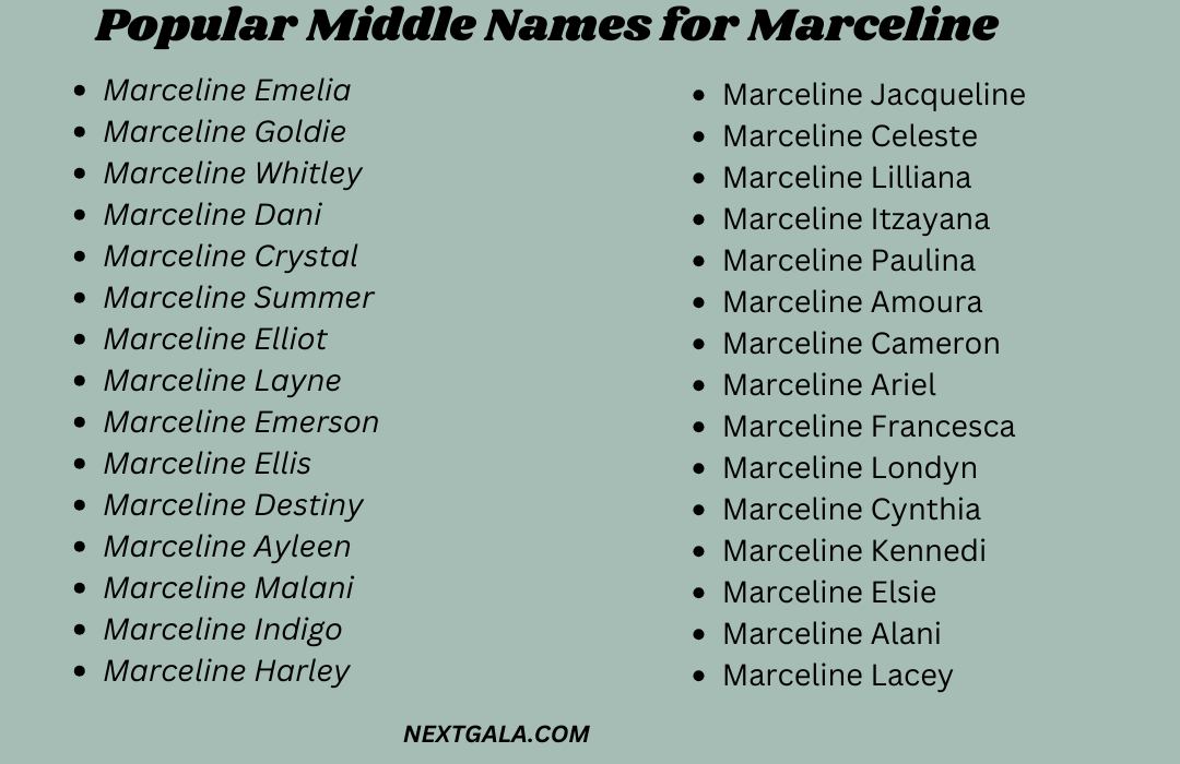 Middle Names for Marceline