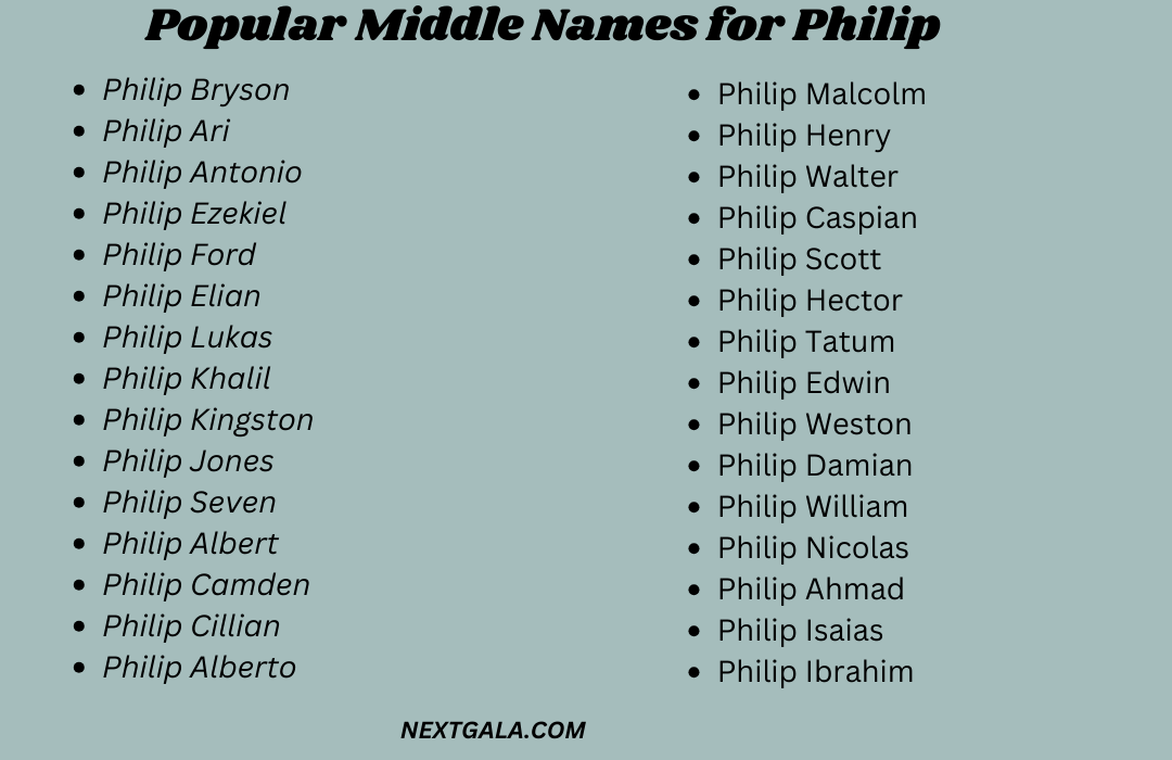 Middle Names for Philip