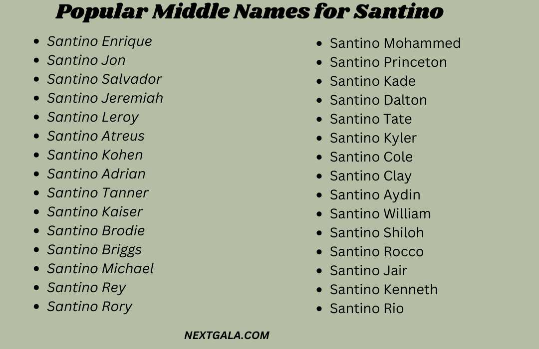 Middle Names for Santino