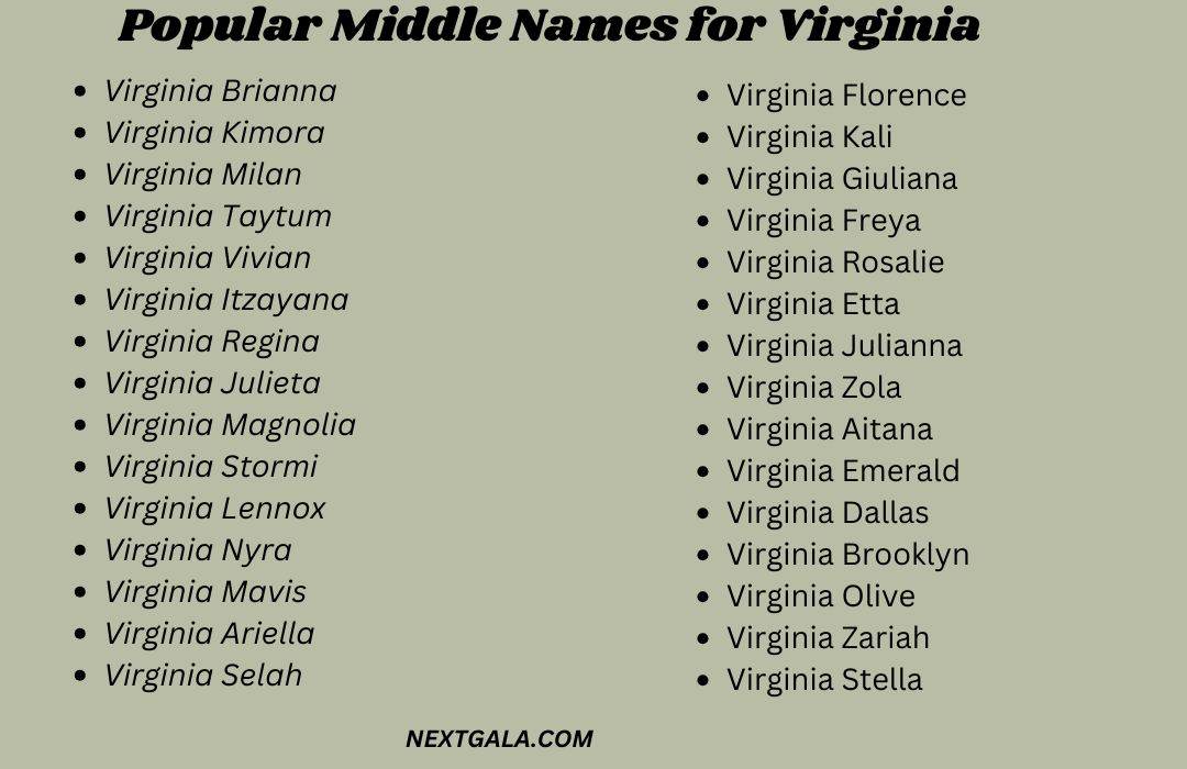 Middle Names for Virginia