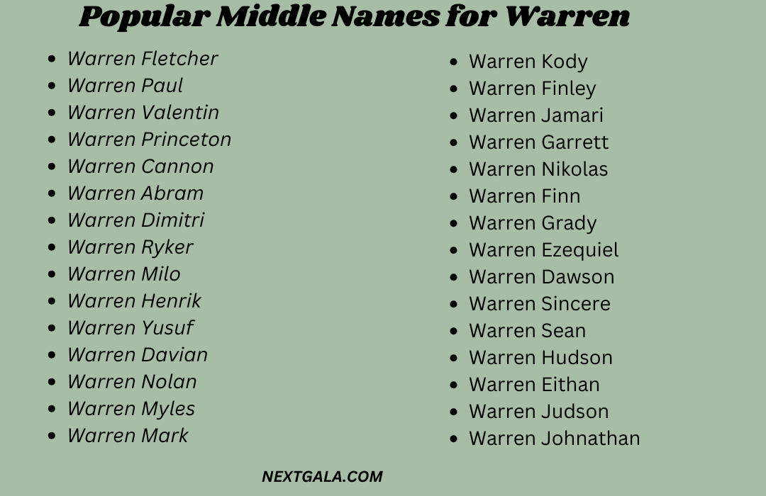 Middle Names for Warren