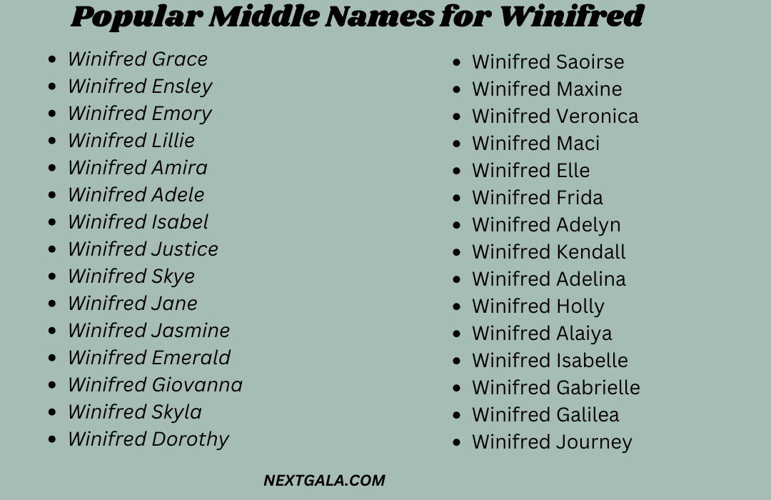 Middle Names for Winifred