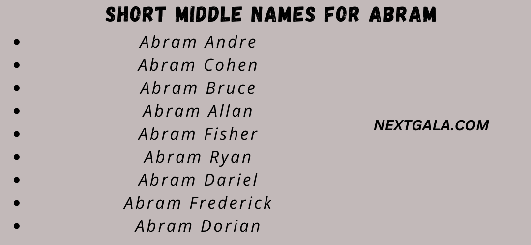 Middle Names For Abram