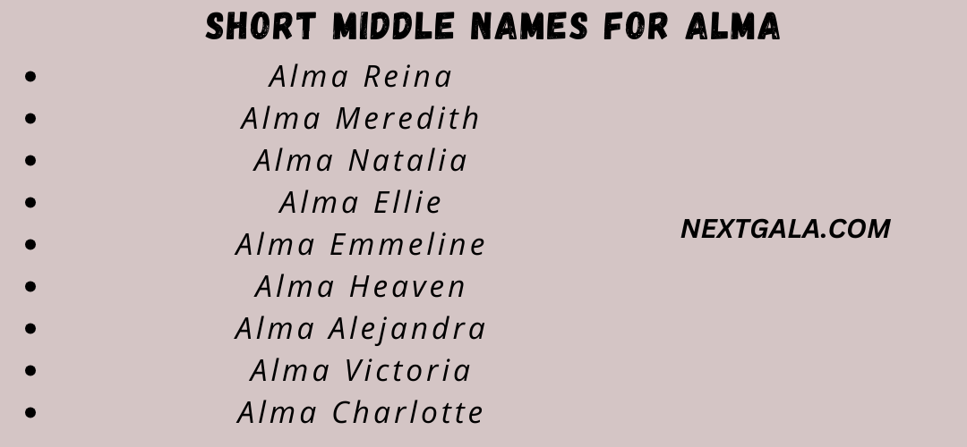 Middle Names For Alma