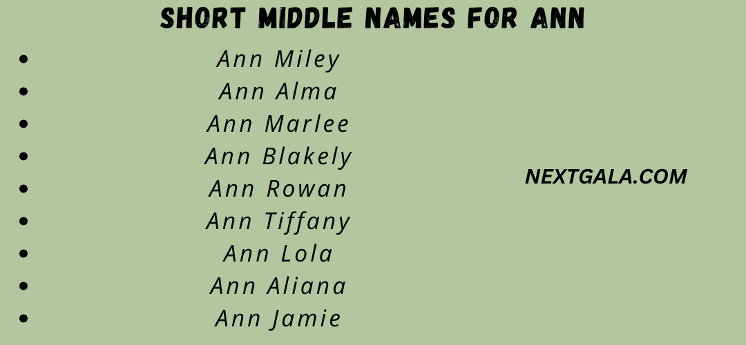 Middle Names For Ann