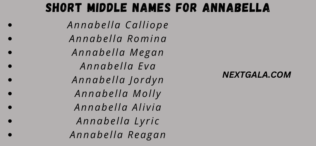 Middle Names For Annabella