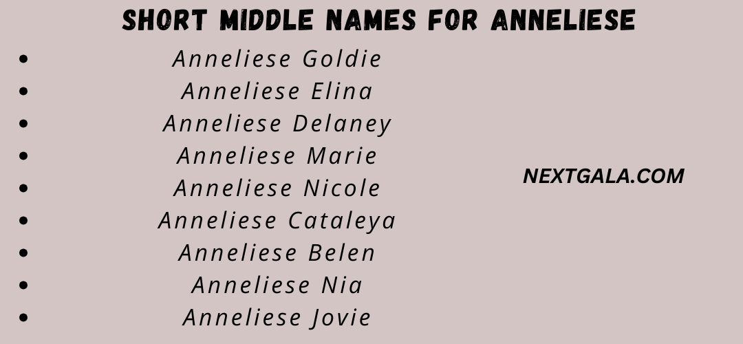 Middle Names For Anneliese