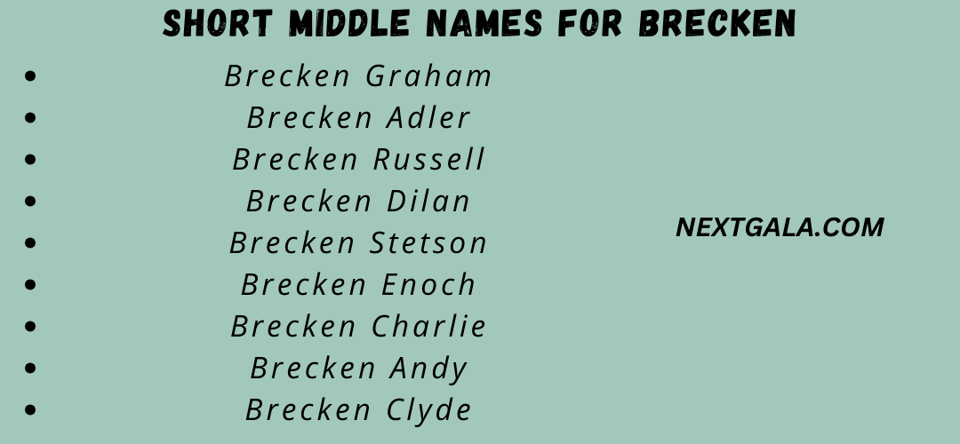 Middle Names For Brecken