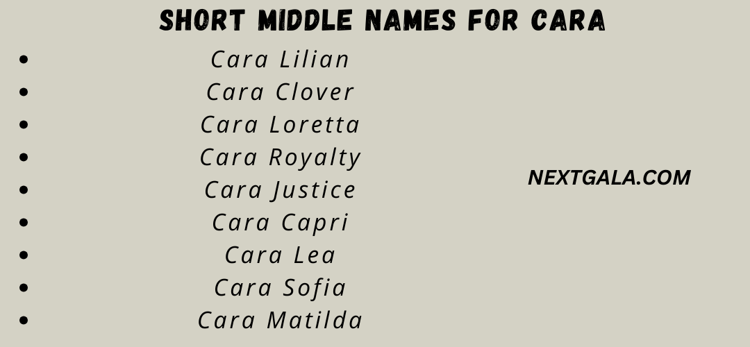 Middle Names For Cara