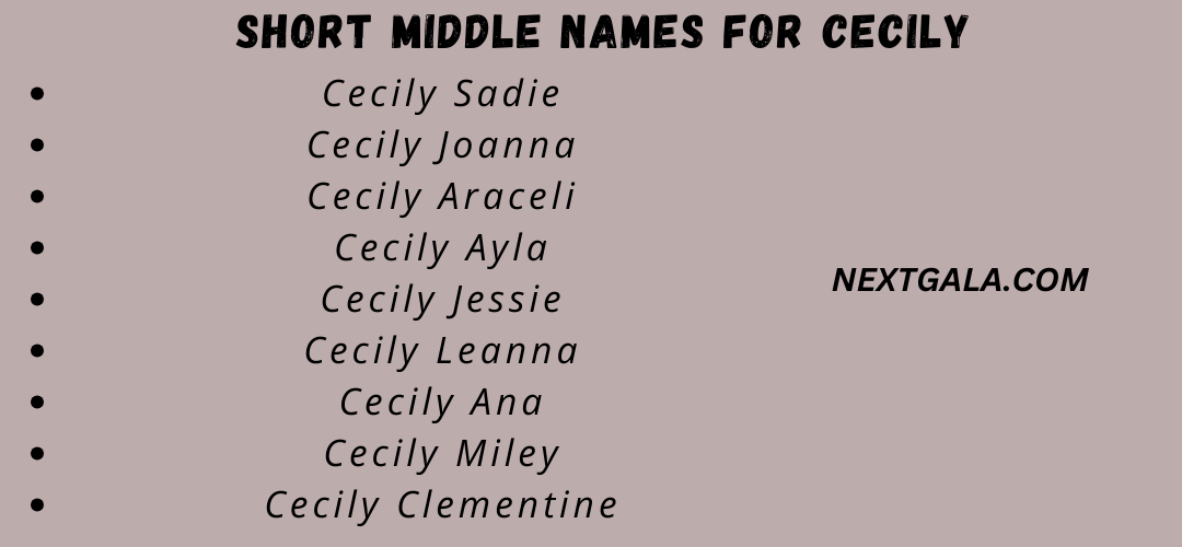 Middle Names For Cecily