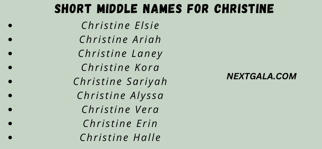 Middle Names For Christine