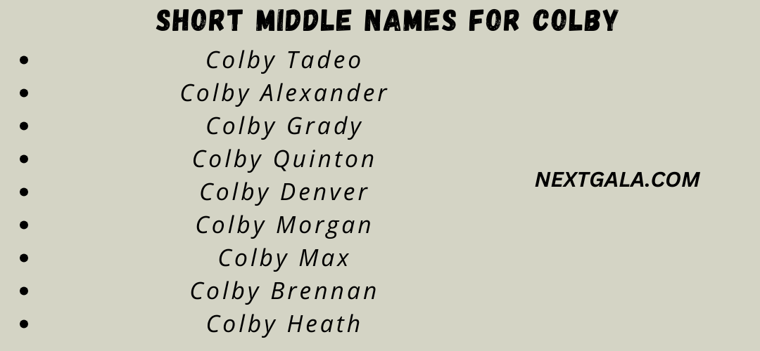 Middle Names For Colby