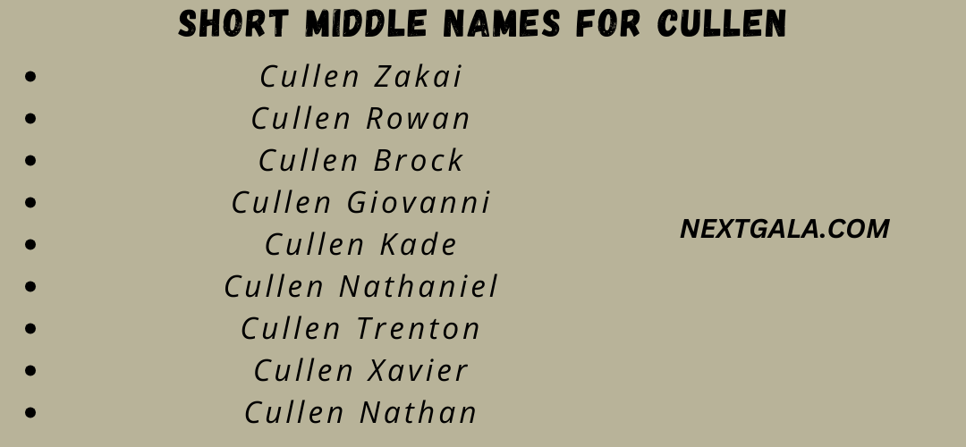 Middle Names For Cullen