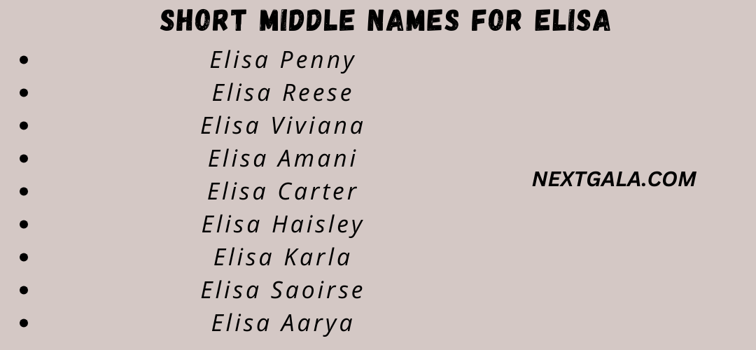 Middle Names For Elisa