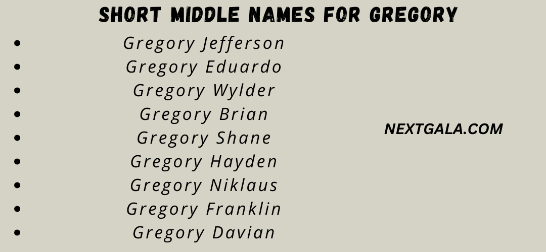 Middle Names For Gregory