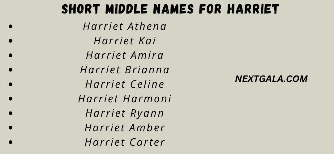 Middle Names For Harriet