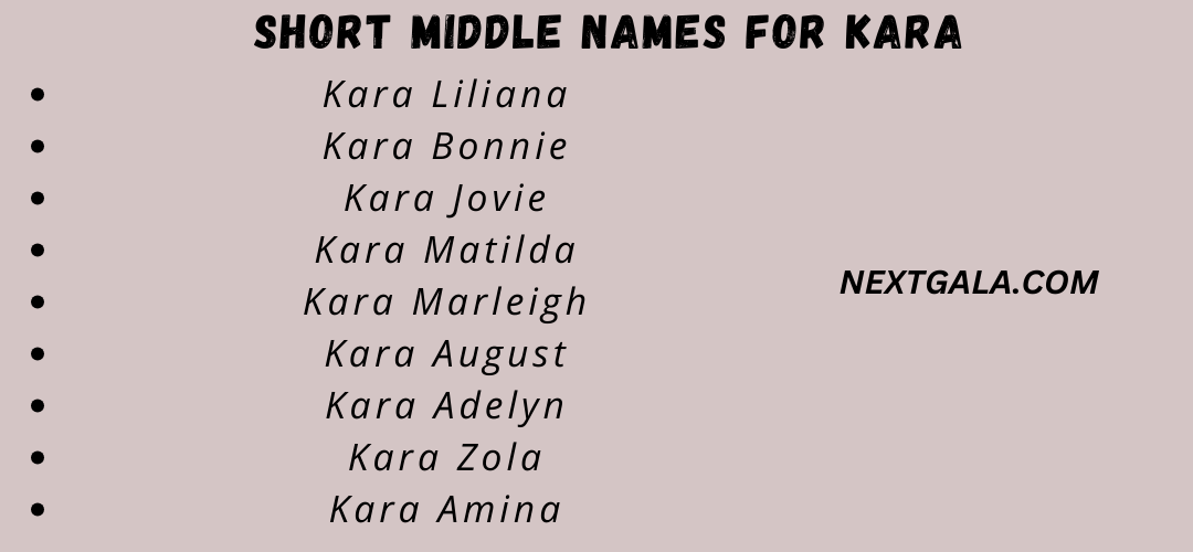 Middle Names For Kara