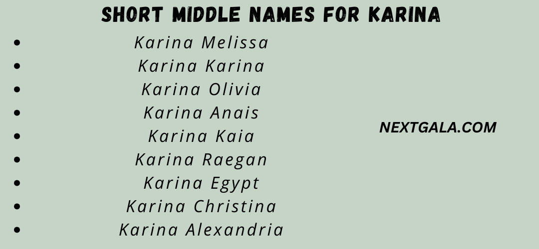 Middle Names For Karina