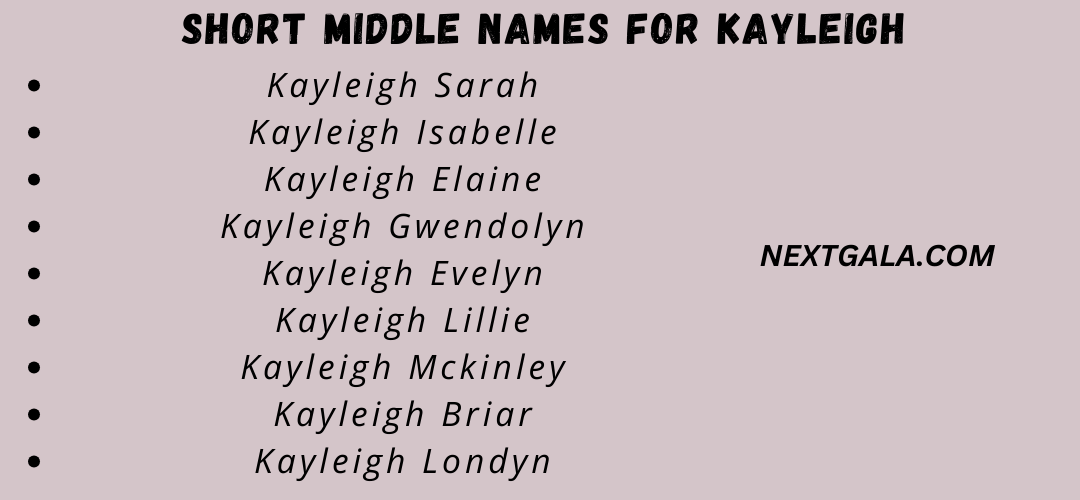 Middle Names For Kayleigh