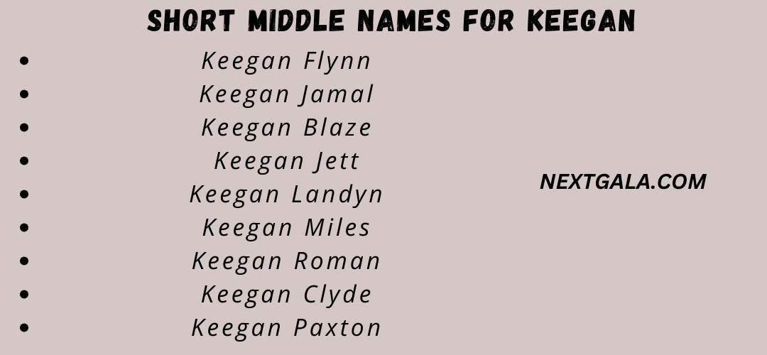 Middle Names For Keegan