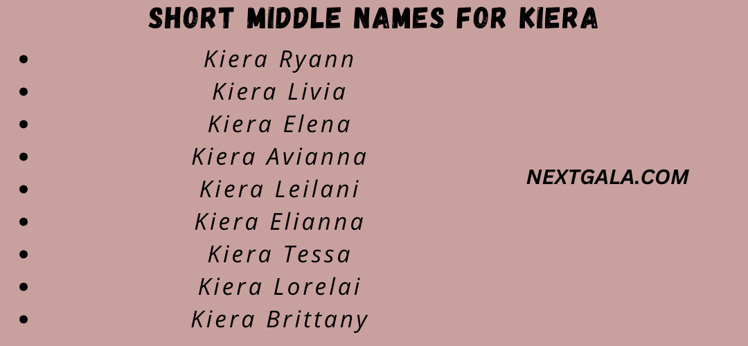 Middle Names For Kiera