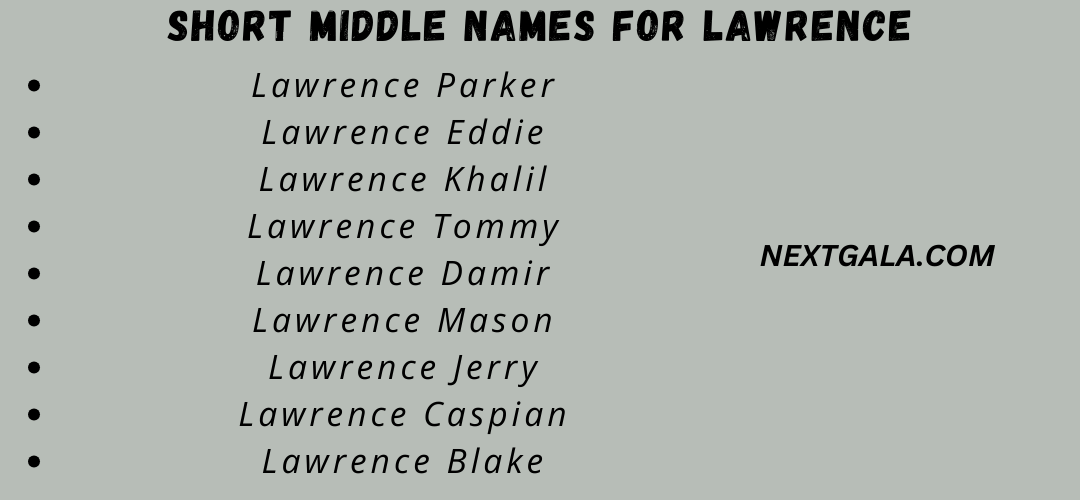 Middle Names For Lawrence