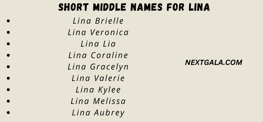 Middle Names For Lina