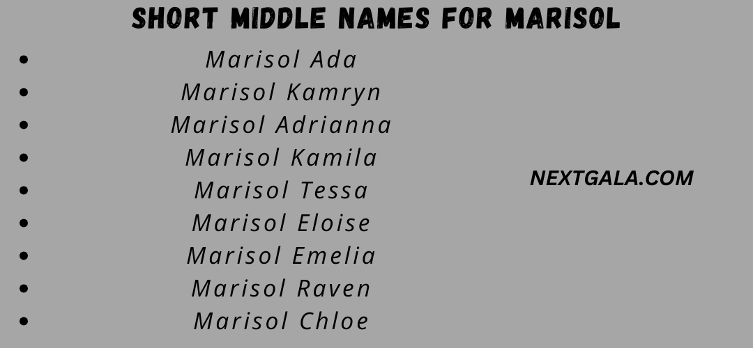 Middle Names For Marisol