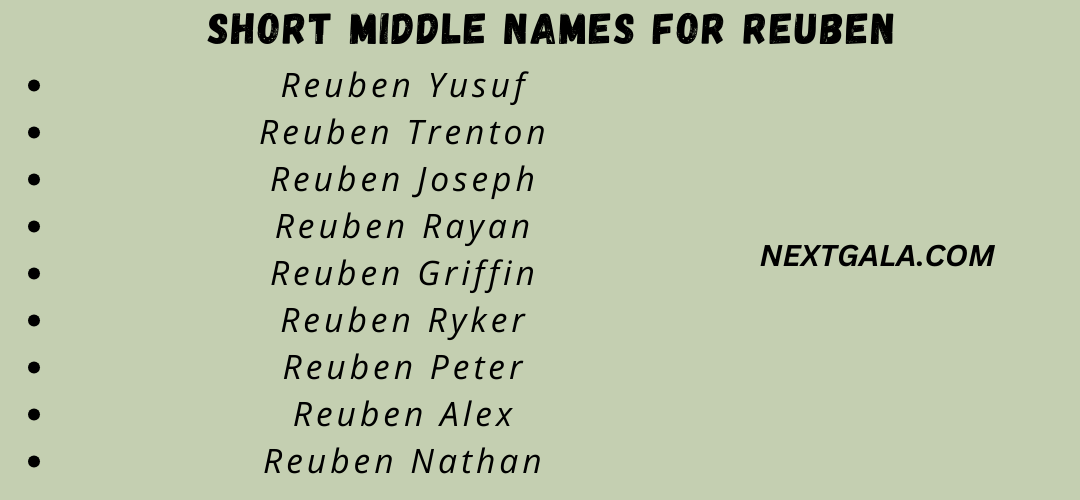 Middle Names For Reuben