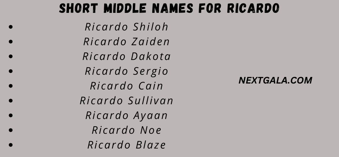 Middle Names For Ricardo