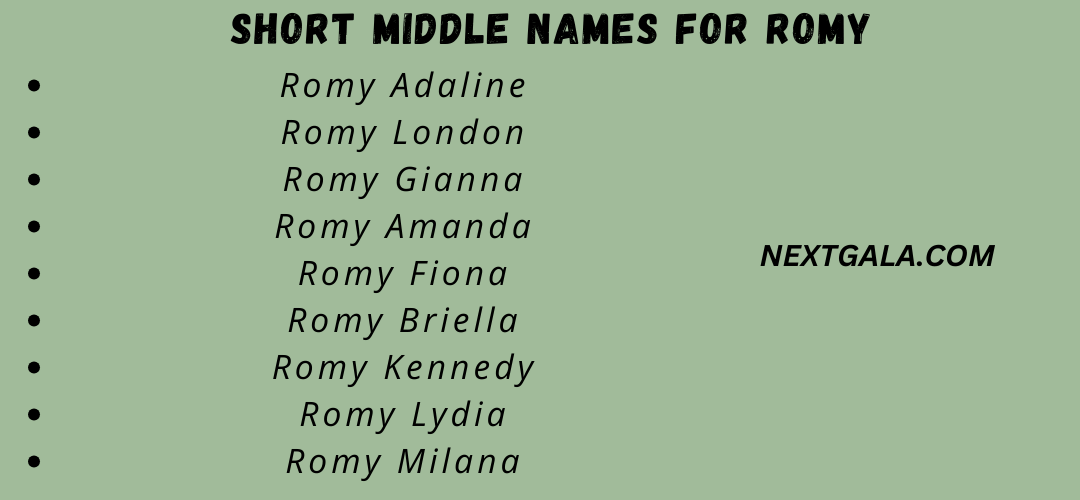 Middle Names For Romy