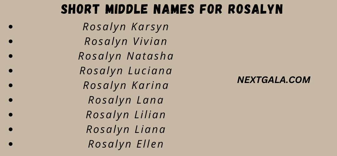 Middle Names For Rosalyn