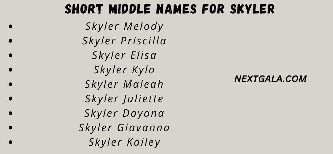 Middle Names For Skyler