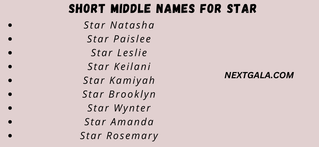 Middle Names For Star