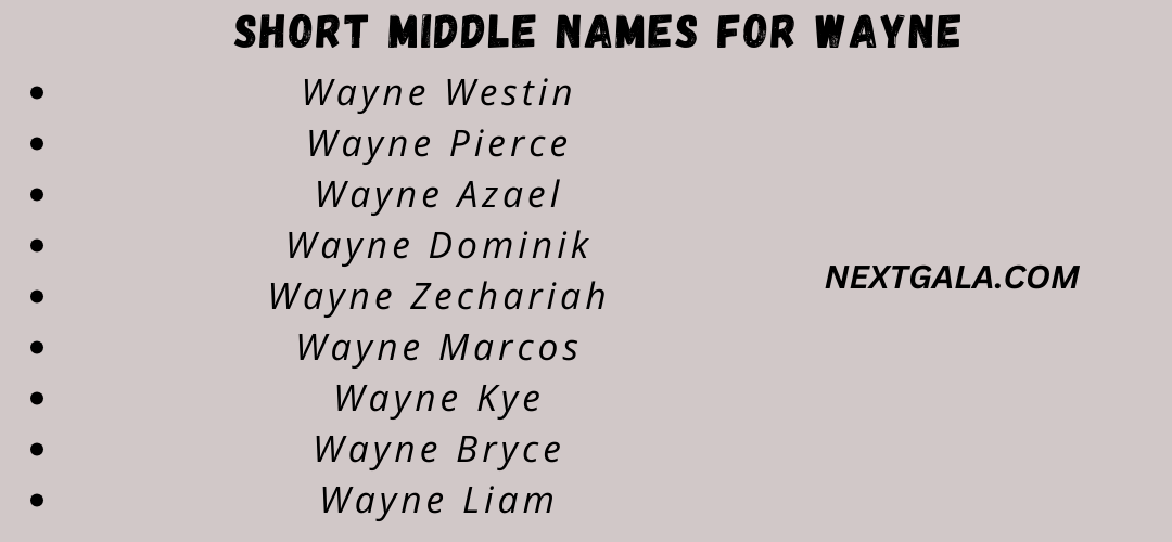 Middle Names For Wayne