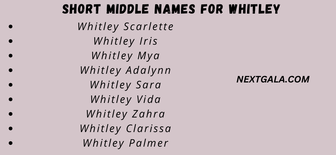 Middle Names For Whitley