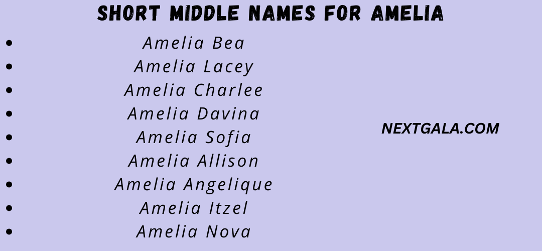 Middle Names for Amelia