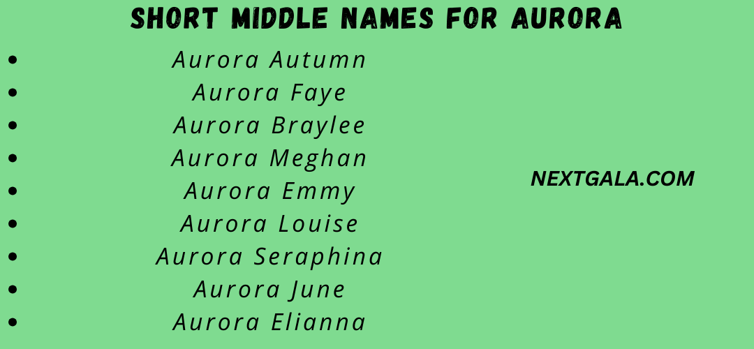 Middle Names for Aurora