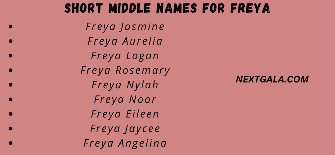 Middle Names for Freya