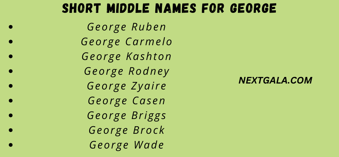 Middle Names for George