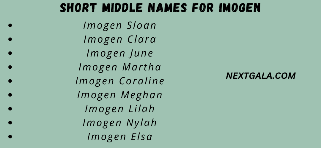 Middle Names for Imogen