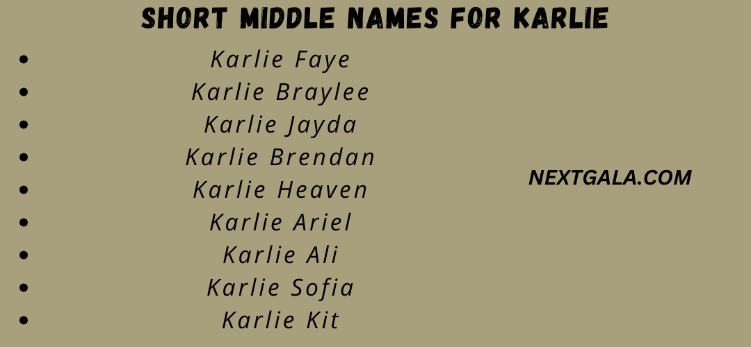 Short Middle Names for Karlie