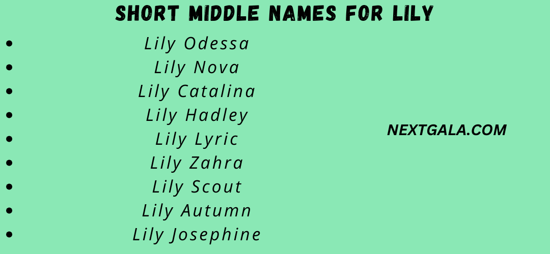 Middle Names for Lily