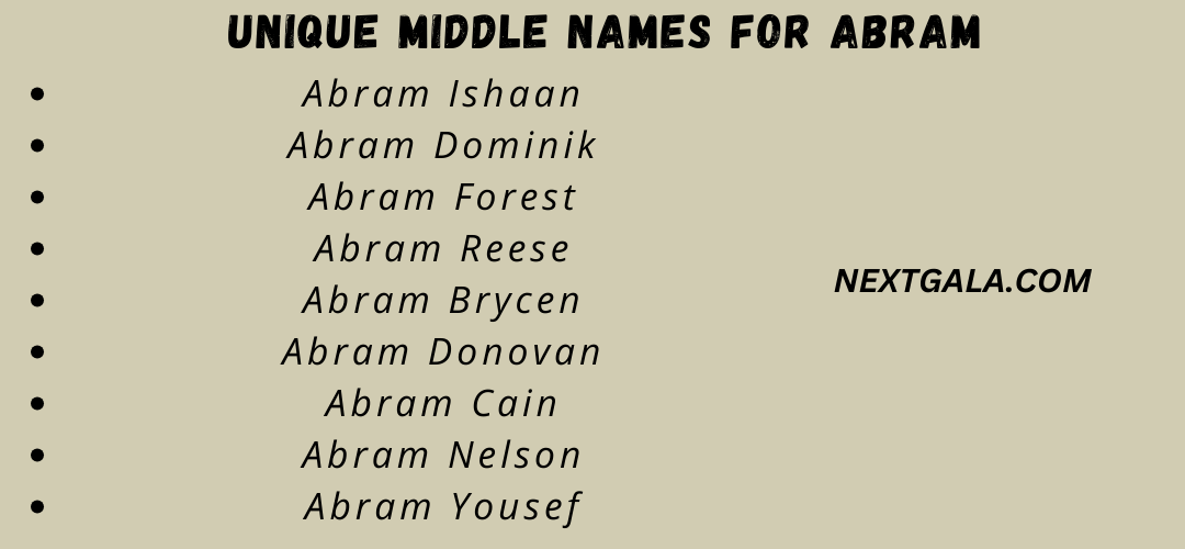 Middle Names For Abram