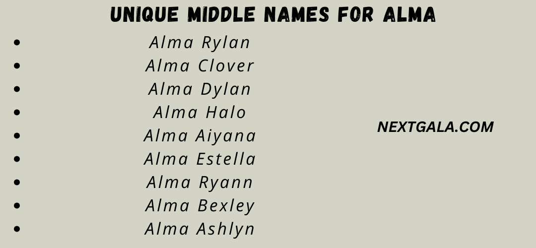 Middle Names For Alma