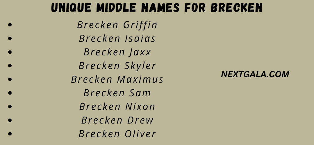 Middle Names For Brecken