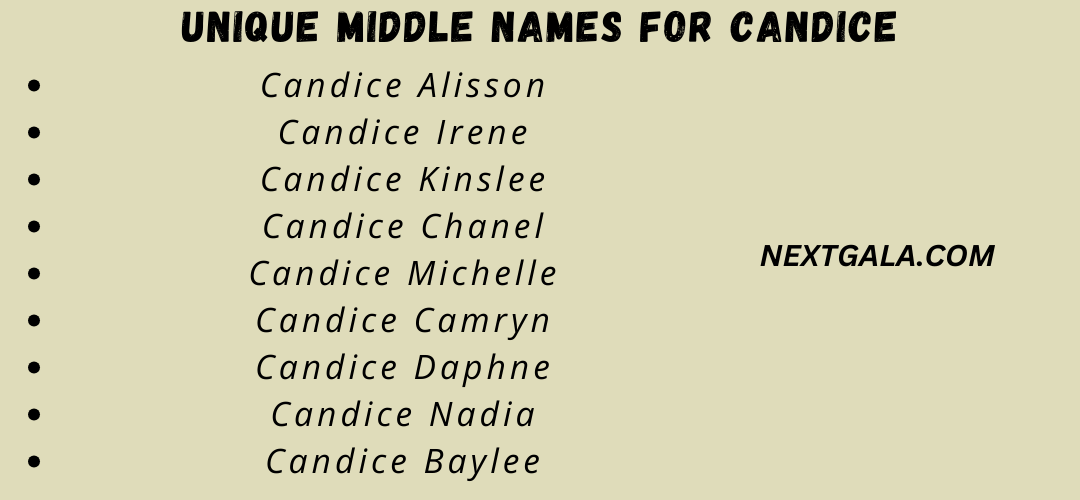 Middle Names For Candice