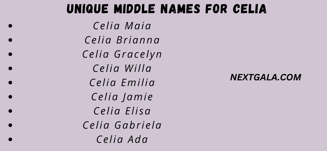 Middle Names For Celia