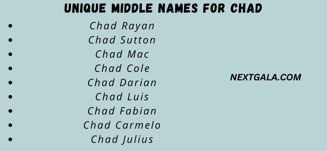 Middle Names For Chad