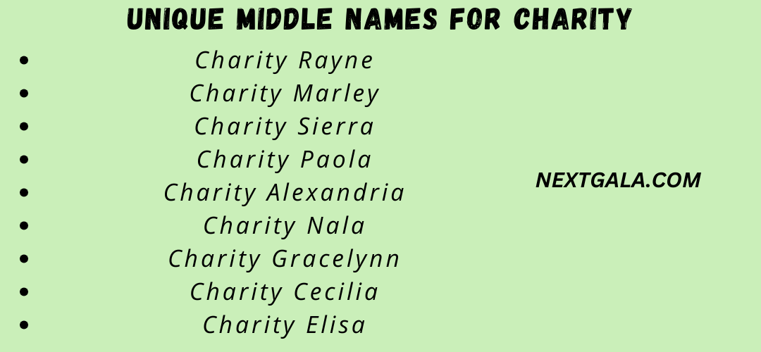 Middle Names For Charity